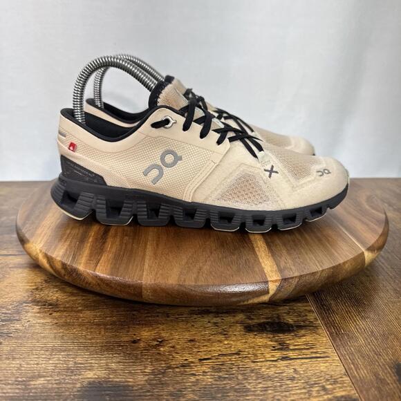 On Cloud X 3 Running Shoes Women's Sz 6 Beige Black 60.98694 Athletic Trainers - Picture 1 of 8